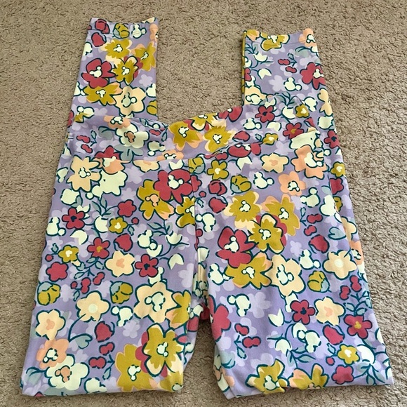 Lularoe X Disney Mickey Floral Leggings - Picture 1 of 7